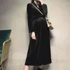 Vestido de maternidad de terciopelo Otoño Invierno Elegante Chic Ins Suéteres Ropa para mujeres embarazadas Moda coreana Embarazo G220418