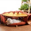 Cat Bed Tunnel Collapsible Removeable Tube Pet Interactive Play Toys with Plush Balls For Puppy Supplies 220323