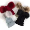 Baby Caps Jongens Hoeden Accessoires Peuter Kinderen Meisje Jongen Baby Baby Winter Warm Gehaakte Gebreide Muts Bontballen Beanie Cap GC1007