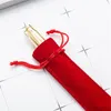 Porte-stylo en velours multicolore, sac à crayons unique, étui à stylos avec corde, fournitures d'écriture scolaire et de bureau pour stylo à bille en cristal