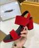 Mode- Sexy Damen Sandalen High Heels 7CM Sommer Schaf Wildleder Leder Weibliche Schnalle Riemen Blockabsatz Schuhe Größe 35-40 High-End-Qualität 231215