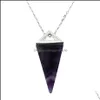 Kunst en ambachten vierkante piramide kegel steen opaal kristal pendum hanger ketting chakra genezende sieraden voor vrouwen heren ketting sport2010 dhswk