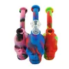 Skull Bong Silicone Water Pipe Hookahs With Glass Bowl och Downstem Blunt Bubblers Travel Bongs Dab Rig Bubbler Gift Box