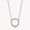100% 925 Sterling Silver Circle of Sparkle Halskette Mode Mode Hochzeitsvergütung Schmuck für Frauen Geschenke238p