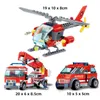 Blokkeert stad brandweerkazerne model bouw auto helikopter constructie brandweerman man vrachtwagenverlichting bakstenen speelgoed voor kinderen jochie A220826