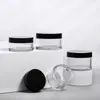 50g 80g 100g Clear Pet Plastic Cream Bottle Cosmetic Jar Tjock väggläppbalsam burkar med svart lock PP -packning