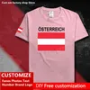 Austria Country Flag T Shirt Diy Fans de Jersey Custom Nombre Número de marca Camisetas de algodón suelto