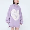 Женщины Harajuku Turtleneck Sweater Vintage Hole Dellover Случайный негабаритный вязаные свитеры Пара уличная одежда Зимняя унисекс T220730