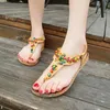 Sandals Women Summer Bohemia Flat Shoes Colorful Beaded Gladiator Rome Woman Beach Ladies Flip Flops SandalsSandals