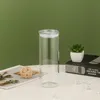 Sublimatie 25oz glazen tuimelaars glazen kunnen met afdichtingsdeksel heldere bier muffels transparant mat frisdrank kan cup drinkbekers bekeren