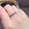 925 Стерлинговое серебряное зеленое кольцо мойссанитового кольца круглый зеленый молисанит -солистость для женщин для женщин
