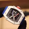 Montre-bracelet de luxe Richa Milles montre baril de vin Rm67-02 automatique mécanique boîtier en céramique bande hommes montres