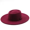 Skąpy brzeg kapelusze 2022 fedora kapelusz mężczyźni kobiety imitacja wełniana zima czuł się moda czarna najlepsza jazz fedoras chapau sombrero mjer