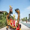Dragon Dance Negro Golden Tamaño 6# 5.5m Folk Folk Performing Mascot Costums Shop Decor Arts Sports Festival al aire libre Holiday226p
