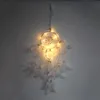 LED Licht Kunst en Ambachten Dream Catcher Handgemaakte Veren Auto Thuis Muur Opknoping Decoratie Ornament Gift Dreamcatcher Wind Chime kerst verjaardagscadeaus DH8888