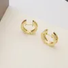 Europe America Fashion Style Lady Women Stainless Steel 18K Gold Engraved B Initials Small Hoop Earrings 1Pairs 3 Color1062885