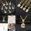 Beaded Necklaces Pendants Jewelry Bling Savage Initial Letters Chain For Women Rvs 26 A-Z Hanger Shiny Ice Out Collier Hip Hop Men Drop De