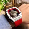 Uxury Watch Date 2022 Углеродное волокно Richa Melles Mens Автоматические механические часы выпускают персонализированные световые технологии атмосферная тенденция моды