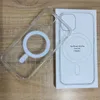 透明な磁気ケースは、iPhoneのためのマグサフィングワイヤレス充電カバーアクリルショックプルーフ14 13 12 11 Pro Max XR XS X 8 Plus Samsung S22 S23 Ultra with Package