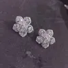 Stud Fashion Cherry Blossom Orecchini Intarsio Cubic Zirconia Giappone Corea Stile Gioielleria Raffinata Per Le Donne Matrimonio Regalo Di San Valentino Moni22