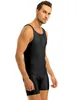 CATSUPT KOSTUMER MENS GYMNASTICS ROMPERS STELESS Stretchy One Piece Sport Gym Yoga Dance Bodysuit Leotard Dance Biketard Unitard