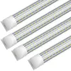 US Stock 4ft LED -winkel Buis Licht voor Garage 60W 6000K KOEL WIT D Vorm geen ballast T8 geïntegreerd armatuur voor plafond onder Cabinet Basement Cooler Lighting