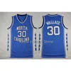 Xflsp 30 Rasheed Wallace North Carolina Tar Heels Basketball Jerseys Mens Stitched Embroidery