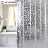 Plástico PVC 3d Impermeable Cortina de ducha Transparente Blanco Claro Baño Anti Moho Translúcido Cortina de baño con 12 PCS Ganchos 220517