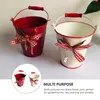 Decorative Flowers & Wreaths Love Key Bowknot Iron Bucket Wooden Handle Flower Pot For Home Office ElDecorative DecorativeDecorative