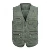 Men's Vests 5XL 6XL 7XL Male Casual Big Size Denim Sleeveless Vest With Maby 16 Pockets Men Multi Pocket Waistcoat Khaki Army Green Kare22