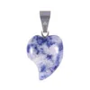 Anpassad blandad kvarts liten hjärta charm halsband hänge diy smycken helande kristallhjärtor formade stenhängen