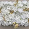 Białe złoto 3d Flower Wall Panel Flower Wedding Wedding sztuczny jedwabny róży róży Peony Wedding Dekoracja 24pcllot tongfeng2776275290