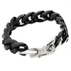 Link Chain 2022 Europa and America Hip Hop Roestvrij staalverf Zwarte mode Cuba armband voor vrouwen