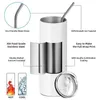 ABD Stok 20oz Süblimasyon Tumbler Paslanmaz Çelik Yalıtımlı Su Şişesi Taşınabilir Kahve Çay Kupaları Plastik Saman ve Kapaklı