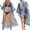 Maillots de bain pour femmes Femmes Beach Cardigan avec imprimé bohème Version lâche Crème solaire Vêtements de bord de mer Robes Femme Bikini Cover UpsFemmes