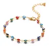 Bunte Evil Eye Perlen Fußkettchen für Frauen Gold Silber Farbe Sommer Ozean Strand Knöchel Armband Fuß Bein Kette Mädchen Geschenk