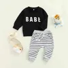 Citgeett Spring Baby Boys Outfit Casual Outfit Lettera Stampa Felpa a maniche lunghe Felona