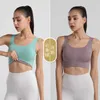 Double-sided Sports Underwear Yoga Outfits Women's Vest Tank Tops Two-color Traceless One-piece U-shaped Gathered Running Fitness Breathable
