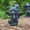 庭の子猫像の置物魔術工芸動物装飾魔女彫刻パグ猫樹脂屋外の装飾NICE 2208119296313