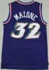 Kuş retro basketbol formaları 33 Larry 12 Stockton 32 Karl Malone Jason Williams Ewing Gary Payton Kemp Barkley Dikembe Mutombo Jersey Erkek T-Shirt Üniforma