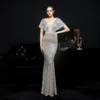 Party Dresses Beauty-Emily Sexy Elegant V Neck Sequin Evening Dress Long 2022 Women Backless Mermaid Formal Gown Prom DressParty