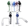 UFO Like Quartz Bangers With Unique Glass Marble Chains Cap Smoking Accessories 10mm 14mm 45° 90° Male Joint Seamless Fully Weld 20mm OD For Water Pipes Bangers Nails