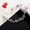 925 Stamped Silver Color Crystal Lattice Chain For Women Bracelets Wedding Party Wild Christmas Gifts Fashion Jewelry