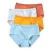 Slip japonais doux sous-vêtements féminins Hip Lift taille moyenne respirant coton slips élastique couleur unie confortable femme culotte G6