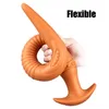 Super lange Analplug-Dildos aus flüssigem Silikon stimulieren Anus und Vagina, weicher Dilatator, Hintern, sexy Spielzeug für Frauen und Männer