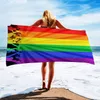 Drapeaux arc-en-ciel Gay Pride Serviette de plage LGBT Pride Parade Serviettes de bain Décor Pride Stuff pour Sports Travel Quick Dry