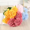 Decorative Flowers & Wreaths Artificial Red Silk Hydrangea Bouquet Wedding Bride Holding Home Living Room Garden El Flower Arrangement Decor