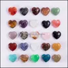 Stone Loose Beads Jewelry 25Mm Love Hearts Natural Crystal Craft Ornaments Quartz Healing Crystals Energy Reiki Gem Living Room Decoration D