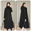 Women's Trench Coats National Wind Down Cotton-padded Jacket Qiu Dong Outfit Chinese Clothes Long Over-the-knee