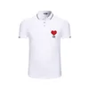 Fashion Brand high quality Men Cotton lapel Polo shirt Summer Short Sleeve love T-Shirts heart shape women Top business Casual 2022